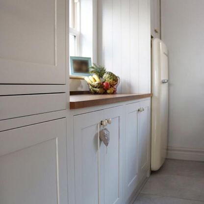 Close-up of customised kitchen cabinets